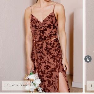 Revelry Tilley Velvet Floral Bridesmaid Dress